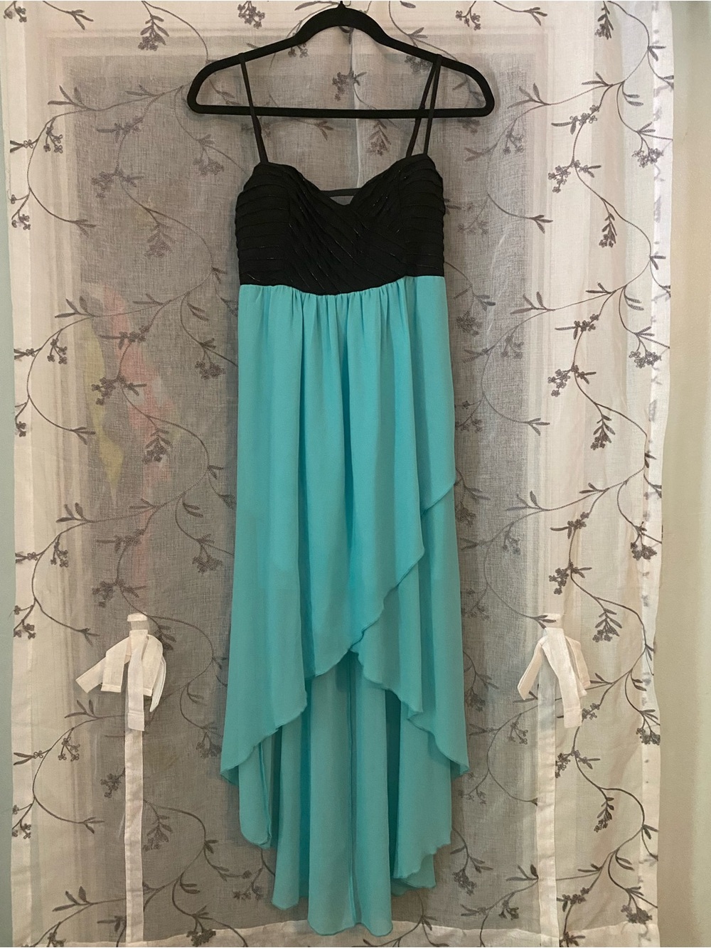 Charlotte Russe High-Low Formal Dress Homecoming Dance Womens Small Blue & Black